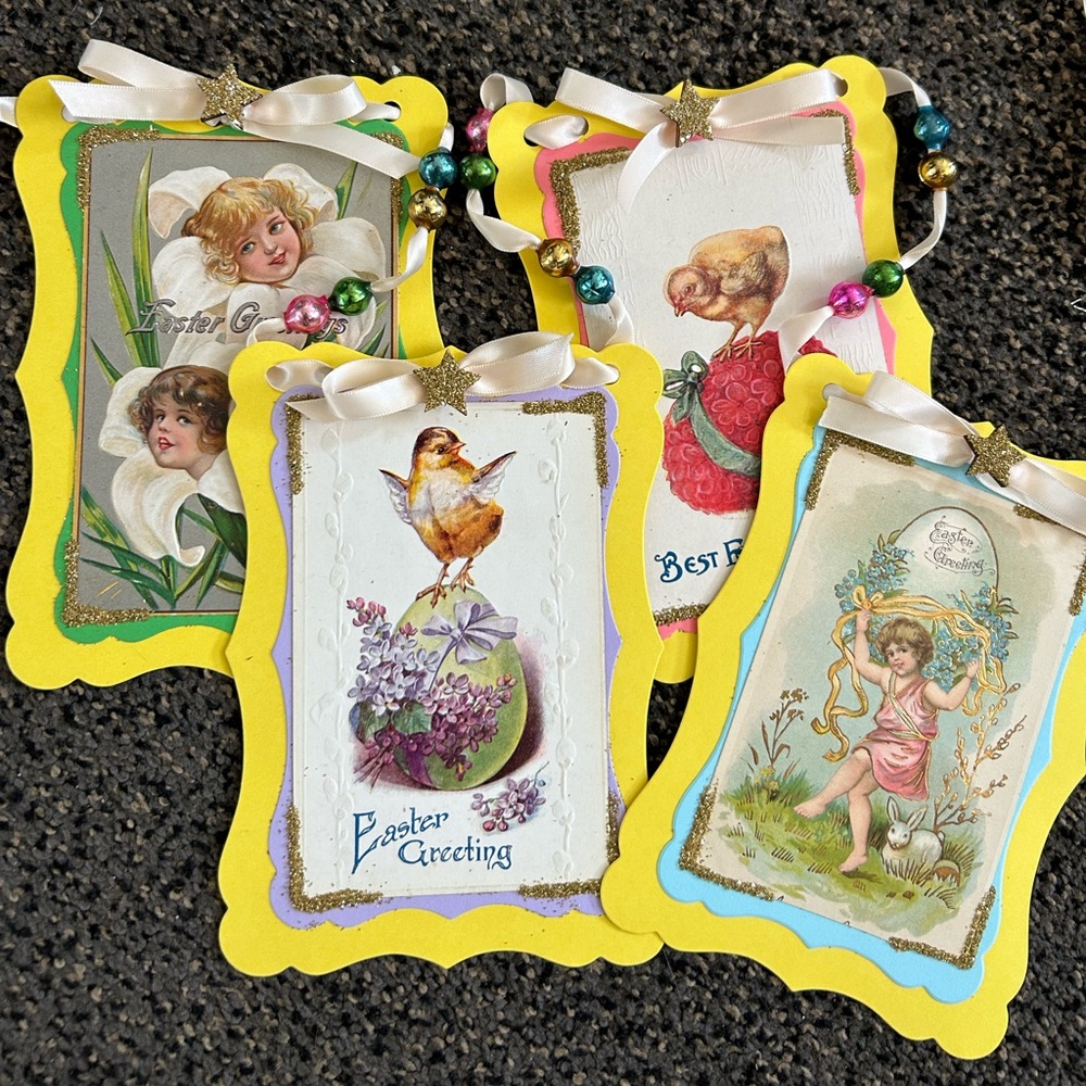Easter 1900s vintage postcards repurposed Holiday garland